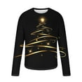 thumbnail image 4 of Fnnxeal Mens T-Shirts, Christmas Fall Winter Long Sleeve Print Shirt for Men Black, 4 of 5