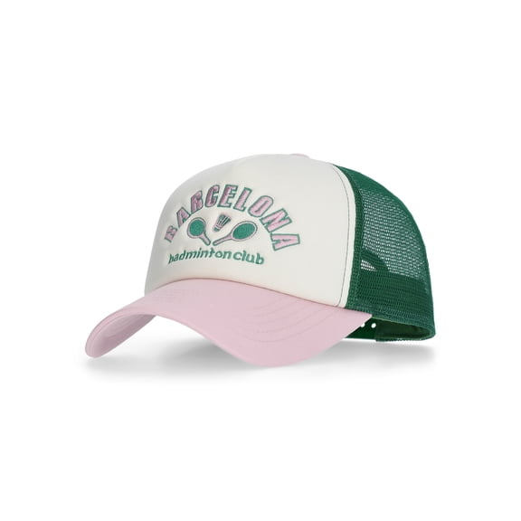No Boundaries Embroidered Graphic Trucker Hat, Women's, Pink