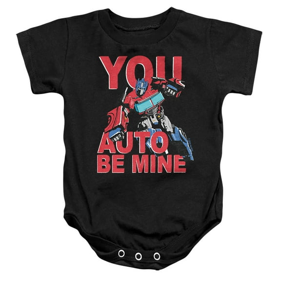 Transformers Valentine's Day You Auto Be Mine Unisex Infant Snap Suit for Baby, Black, X-Large