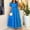 Blue, variant on ZZwxWA Women's 2025 Summer Casual Swiss Dot Elegant Dress Square Neck Puff Short Sleeve Cinched Waist Flowy Maxi Dresses