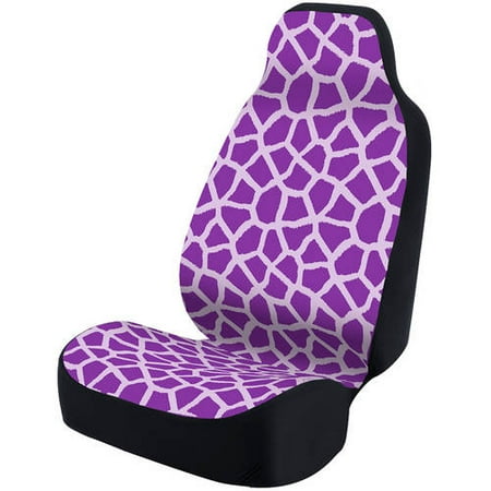 Coverking Velour Dash Cover - Coverking Universal Seat Cover Fashion Print, Ultra Suede, Giraffe Purple Spots and Purple Background with Black Interlock Backing