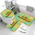 thumbnail image 3 of Hello Summer Lemon Bath Rug Sets 3 Piece Yellow and Green Watercolor Fruit Lemons Slice Bath Mat Soft Non Slip Water Absorbent U-Shaped Contour Toilet Mat, Toilet Lid Cover, 3 of 6
