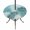Teal, Aqua, White, variant on Round Outdoor Tablecloth with Umbrella Hole and Zipper, Blue Teal Palm Leaves Tablecloth with Elastic Waterproof, Summer Botanical Tropical Leaf Patio Table Covers for 55" - 60" Picnic Pool Tables