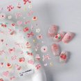 thumbnail image 4 of Adhesivos para uñas CNSyBaris 5D con estampado de tarta rosa y lazo de fresa, 4 of 7