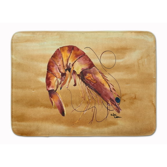 Carolines Treasures 8161-RUG Shrimp Machine Washable Memory Foam Mat 19Hx27W multicolor