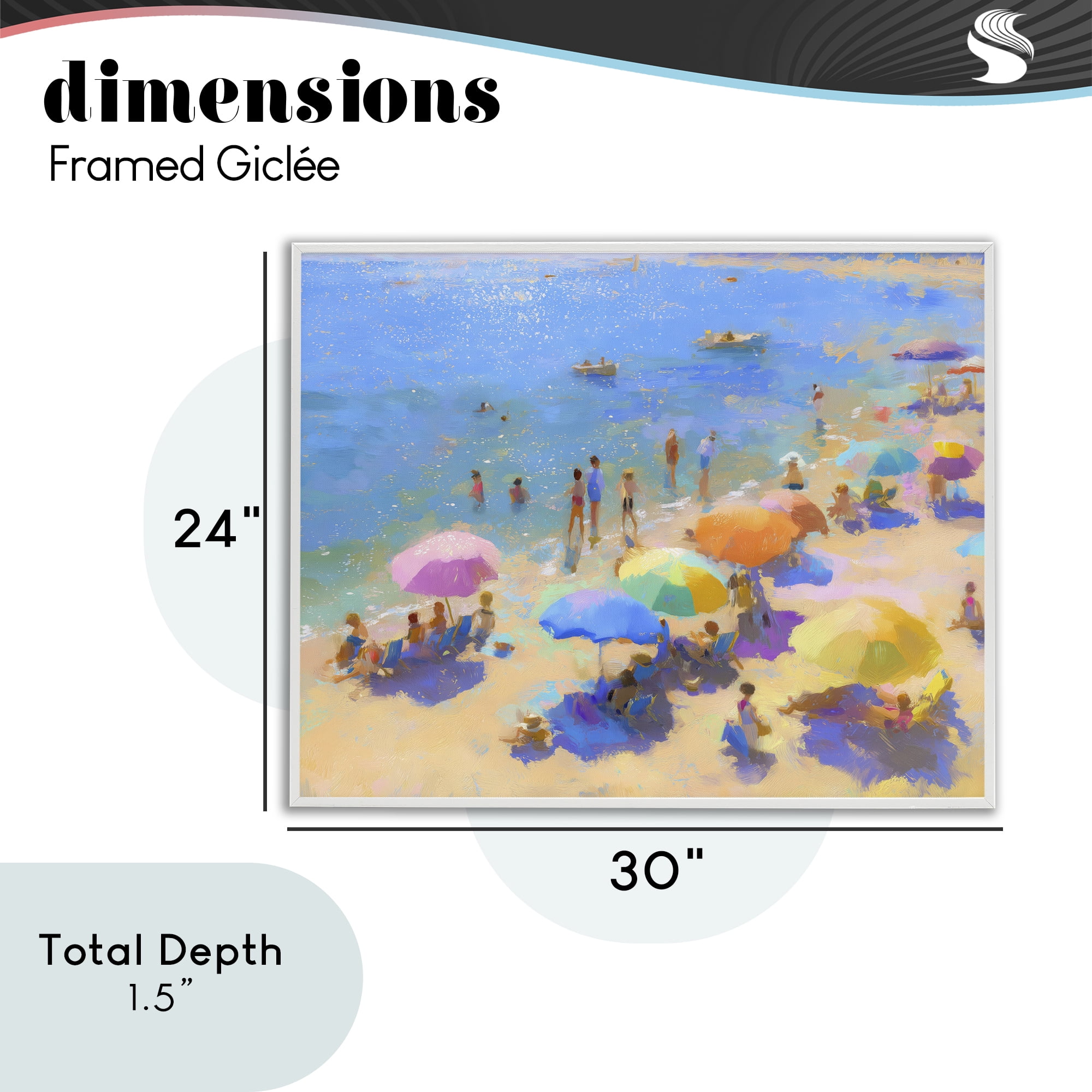 Stupell Industries Colorful Day at Beach White Framed Giclee Art, design by LSR Design Studio