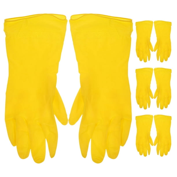 4 pares de guantes de cocina, limpieza, lavado, trabajo, guantes de PVC, guantes para lavar platos, guantes de lavado