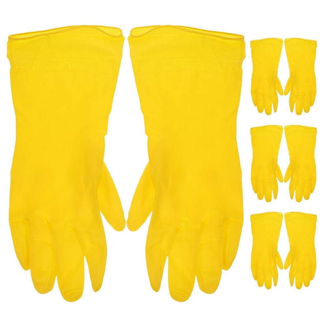 4 pares de guantes de cocina, limpieza, lavado, trabajo, guantes de PVC, guantes para lavar platos, guantes de lavado