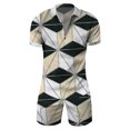 thumbnail image 2 of Vedolay Short Outfits Mens Short Sets 2 Piece Casual Set Short Sleeve and Shorts Set for Men,Beige 3XL, 2 of 3