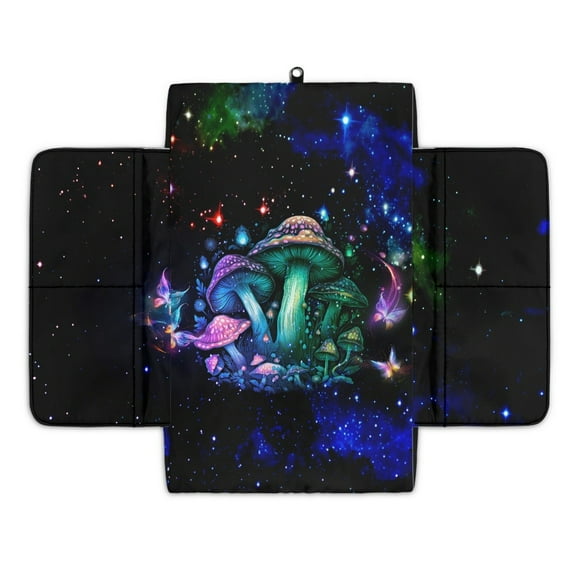 Renewold Mushroom Galaxy Car Center Console Cover Comfortable Non-slip Armrest Cushion with Side Storage Pocket Arm Rest Covering Protective Cover Car Interior Accessories