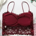 thumbnail image 3 of Lace Bralettes for Women Bralette Padded Lace Bandeau Bra, 3 of 6