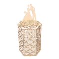 thumbnail image 2 of 1PC DIY Wooden Hollow Hexagonal Wedding Cards Signin Box Wedding Use Box, 2 of 5