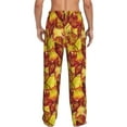 thumbnail image 7 of Salouo Autumn Mosaic Maple Leaves Print Pajama Pants for Men, Lounge Pants Elastic Waistband Casual Men's sleepwear Loungewear Sleep Pajama Pant -Large, 7 of 7