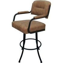 Swivel Metal Extra Tall Stool 34" Seat - M-110 - Pecan Brown Vinyl - Black