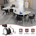 thumbnail image 5 of Conference Room Tables, Folding Conference Table with Wheels, Fan-shaped Combinable Modular Training Tables, Foldable Flip Top Mobile Rolling Table for Office Meeting, 5 of 7