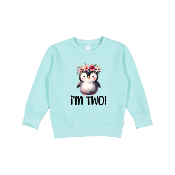 Inktastic 2nd Birthday Party Penguin 2 Year Old Girl Toddler Sweatshirt