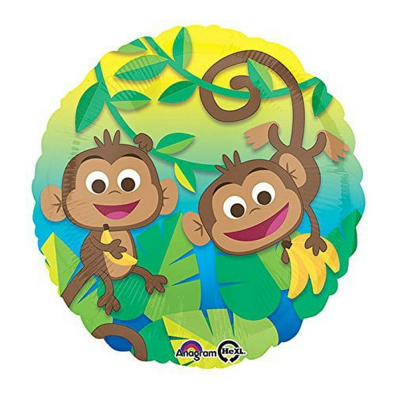 Amscan International 3456001 happy Monkey Fun Standard Foil Balloon
