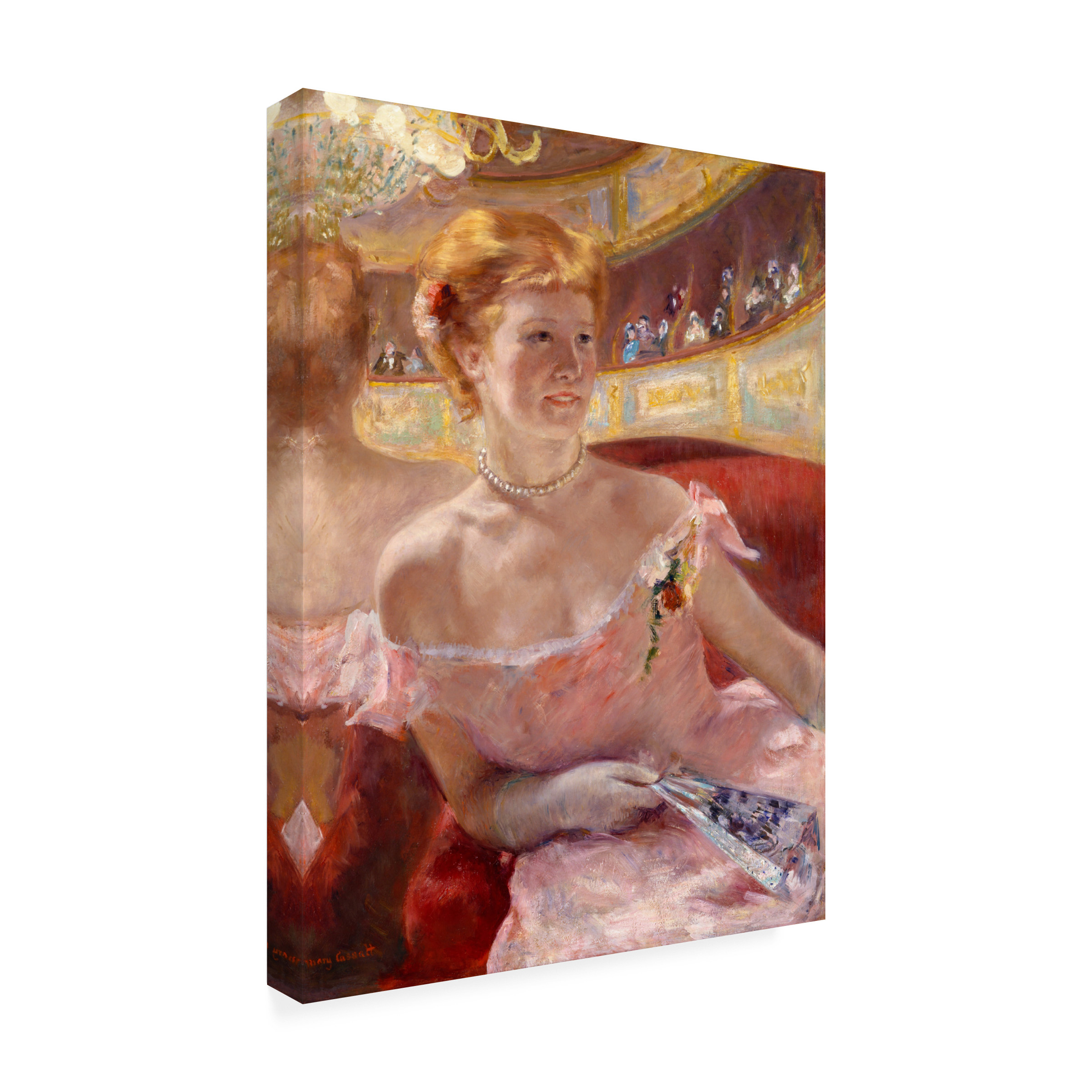 Cassatt 'Woman With A Pearl Necklace In A Loge' Canvas Art