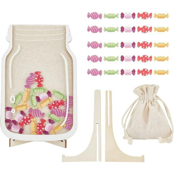 Motivational Reward Jar for Children Potty Training Reward Jar with 25 Pcs Candy Chips Bag and Wooden Stand Multiple Kids Responsibility Reward System Home School Supplies