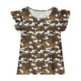 thumbnail image 3 of Spazoro Toddler Girls T-shirts, Summer Printed Crewneck Casual Short Sleeve Tops Tee Brown Size 8 T, 3 of 8