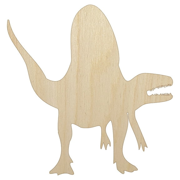 Spinosaurus Dinosaur Solid Wood Shape Unfinished Piece Cutout Craft DIY Projects - 4.70 Inch Size - 1/4 Inch Thick