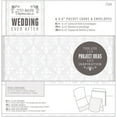 thumbnail image 2 of Papermania Ever After Wedding Cards with Envelopes, 6" x 6", 25pk, Pocket White Damask Screen Print, 2 of 2