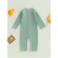 thumbnail image 4 of Bagilaanoe Newborn Baby Girl Boys Jumpsuit Long Sleeve Bodysuit 3M 6M 12M 18M 24M Infant Ribbed One Piece Romper, 4 of 8