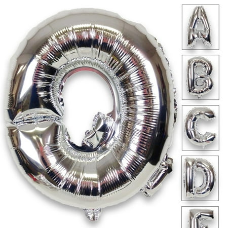 - Just Artifacts Shiny Silver (30-inch) Decorative Floating Foil Mylar Balloons - Letter: Q - Letter and Number Balloons for any Name or Number Combination!