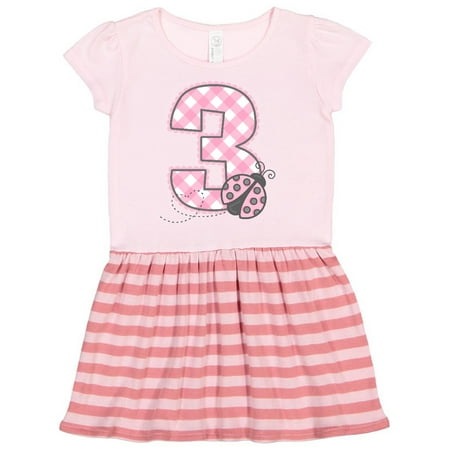 

Inktastic Pink Ladybug 3rd Birthday Gift Toddler Girl Dress
