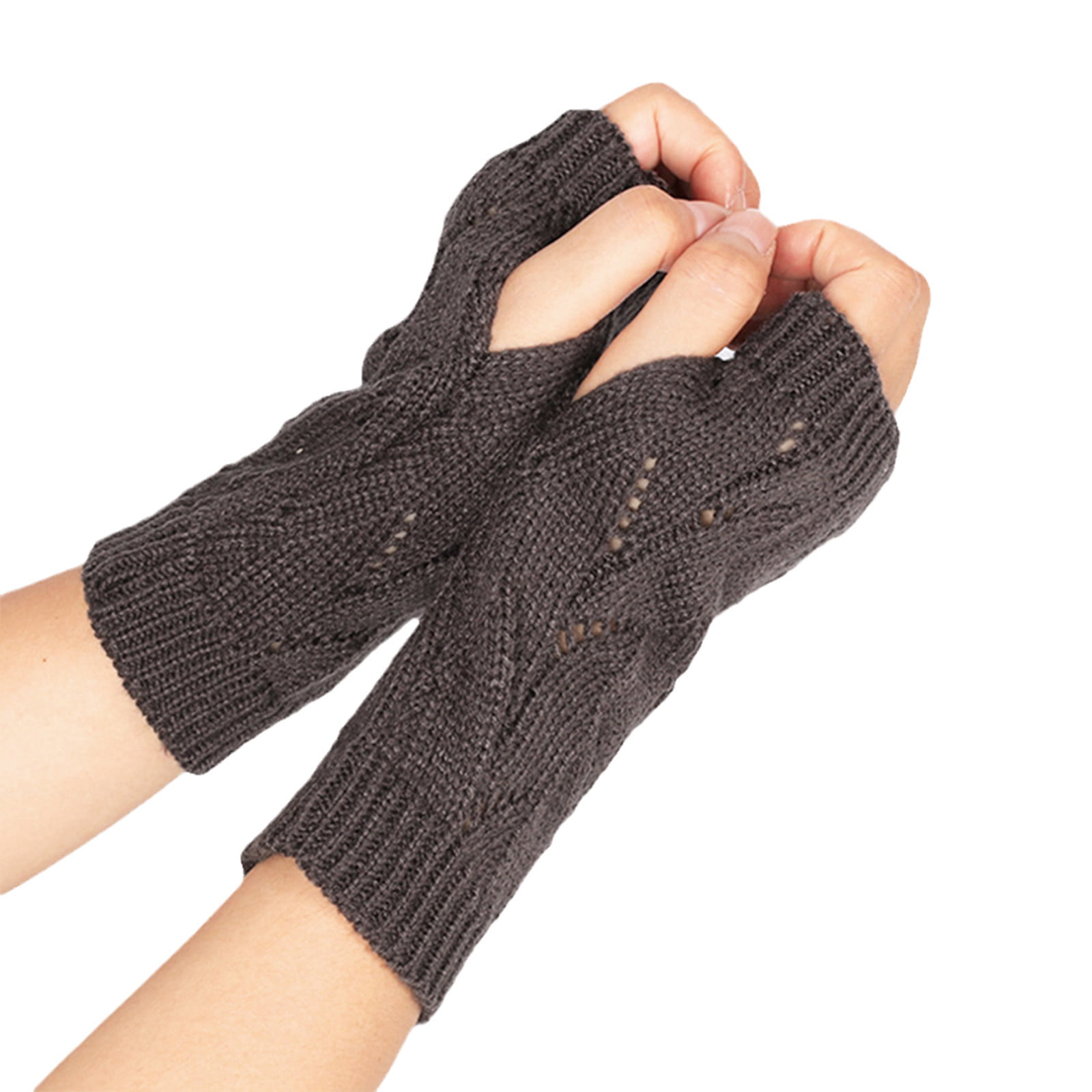 New Mens Womens Ladies Thermal Fingerless Gloves Knitted Wooly Super Soft Mitts 