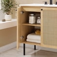 thumbnail image 2 of Sink Vanity Cabinet, White Oak, Wood, Hotel Bedroom Bathroom, Modern Contemporary HB36417, 2 of 15