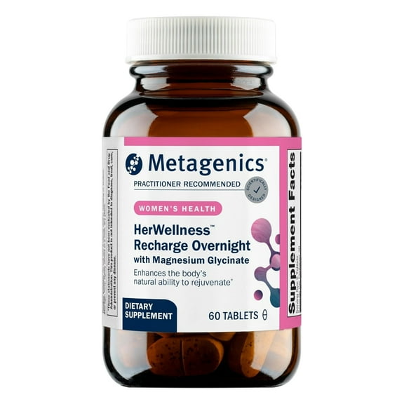 Metagenics HerWellness Recharge Overnight - Women's Sleep Support Supplement with Magnesium, Holy Basil, Vitamins & Zinc* - Aids Calm & Relaxation* - 60 Tablets