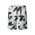 thumbnail image 5 of Franhais Men's Shorts Set Leaf Floral Print Button Closure Lapel Short Sleeve Tops + Drawstring High Waist Shorts, 5 of 8