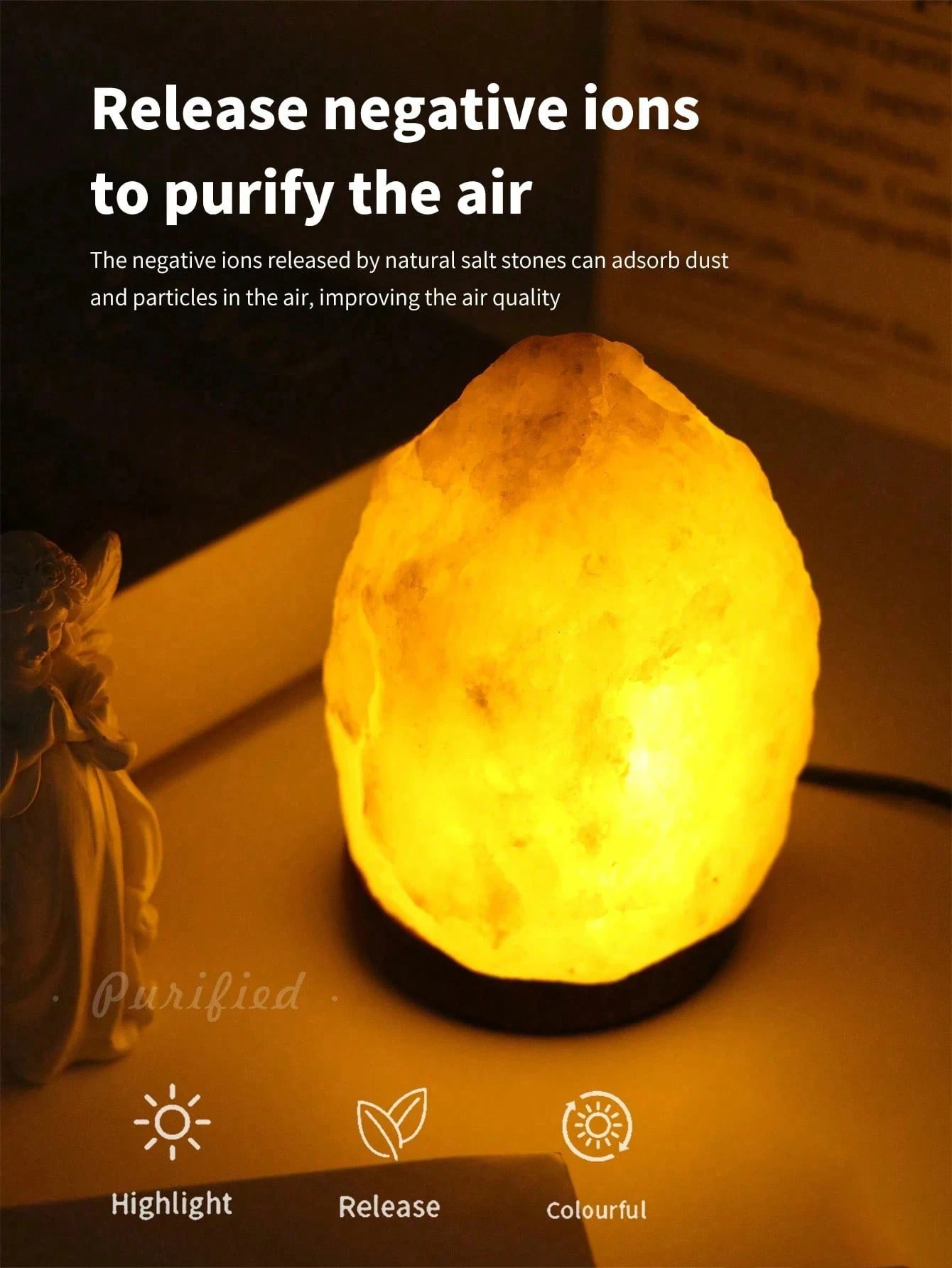 1pc Himalayan Salt Lamp LED Crystal Salt Lamp Lighting Nightlight USB Powered Suitable For Baby Room Bedroom Sleep Aid Holiday Decor Home Decor Party Decor Bedroom