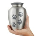 thumbnail image 2 of Reminded Pet Cremation Urns for Dog and Cat Ashes, Brass Memorial Paw Print Urn - Large Up to 110 Pounds Silver, 2 of 7