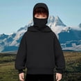 thumbnail image 2 of Wonitaaizi Hoodie for Girls Kids Windproof Hoodies Oversized Full Sweatshirt Jacket with Pockets Black for Size 12-13 Years, 2 of 6