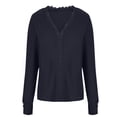 thumbnail image 4 of SEAOPEN Womens Sweaters 2024 Fall V Neck Long Sleeve Hollow Knit Pullover Sweaters for Women Today Sales Navy,XL, 4 of 5