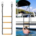 thumbnail image 4 of AOOOWER 4-Steps Marine Rope Ladder Extension Assist Boat Swim Ladder for Inflatable Boat, 4 of 11