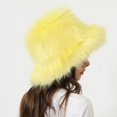 thumbnail image 6 of Luowei Christmas Soft Pullover Hat, Yellow Winter Thermal Christmas Caps, Fuzzy Bucket Hat Fashion Warm Winter Hat Fluffy Furry Plush Faux Hats Fishing Hat Bucket Hats for Women 2024, One Size, 6 of 7