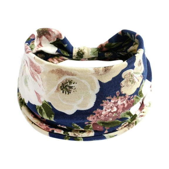 Wxq8sfga Wide Elastic Color Block Printed Womens Headbands Sweat Wicking Non Slip Hair Wrap For Yoga Running Hijab Sports Workout