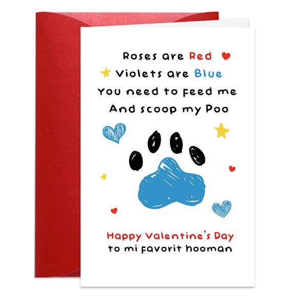 Tarjeta divertida de San Valentín BDDYYI para papá o mamá de perro, 10 x 15 cm