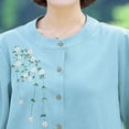 thumbnail image 4 of Women's Cotton Linen Comfortable Shirt - Exquisite Embroidery Design, 4 of 6