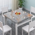 thumbnail image 3 of Gray Orange Marble Pattern Square Fitted Tablecloth with Elastic Edge,Square Table Cover,Washable Elastic Table Cover for Home Kitchen Party Decor 34"x34", 3 of 6