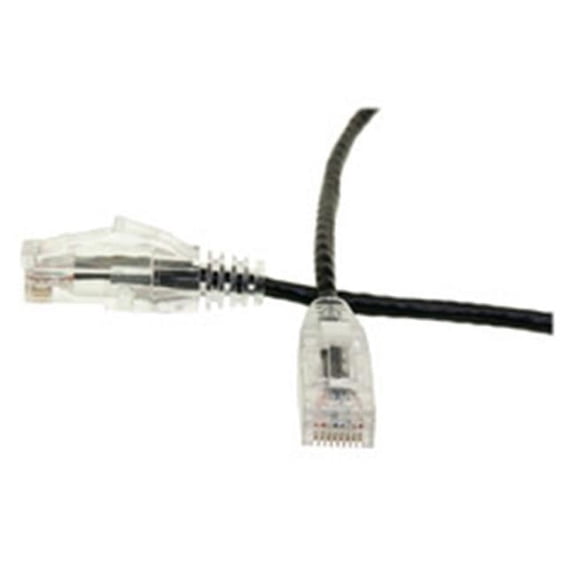 CableWholesale 10X8-82201 1 ft. Slim Cat6 Ethernet Patch Cable - Snagless Boot, Black