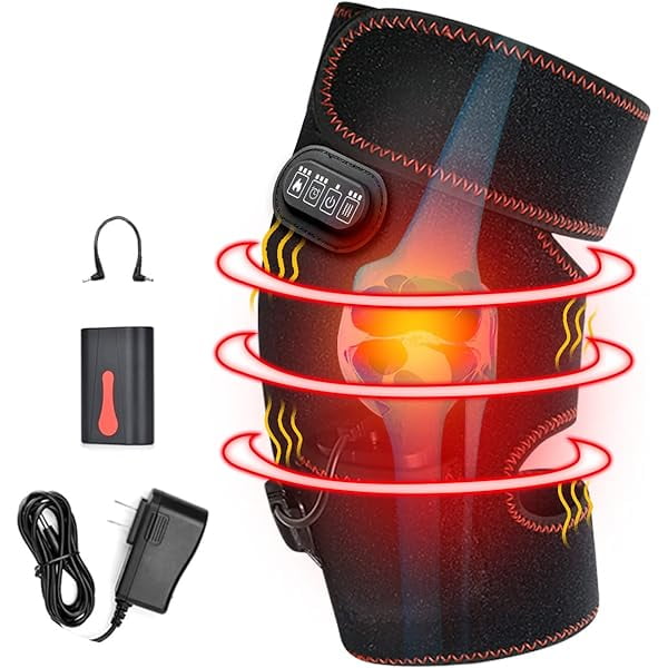 wonima44 Healpark Heated Knee Massager- Vibration Knee Massager for Muscles Knee Massaging Knee Pad, Leg Massager, Knee Heating Pad, Massage Knee Brace Wrap for Arthritis and Support