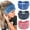 Mix color 4#, variant on 3Pcs Women Headbands Wide Turban Knotted Head Bands African Thick Head Wraps Yoga Running Workout Hairbands Hair Scarf Elastic Hair Fashion Accessories for Women and Girls