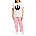 thumbnail image 4 of CafePress - Black Peace Sign Women's Light Pajamas - Women's Short Sleeve Print T-Shirt and Pants Light Cotton Pajama Set, 4 of 7
