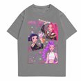 thumbnail image 1 of Pop cazadora para niña Round-Neck Printed Anime Trio Poster T Shirt （Light Gray）, 1 of 3
