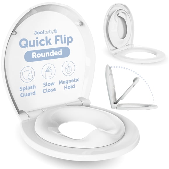 Asiento de inodoro Jool Baby Quick Flip con orinal y protector contra salpicaduras
