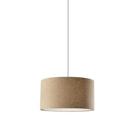 Heather Grey Fabric Shade Electric Drum Pendant Heather Grey Fabric Shade Electric Drum Pendant